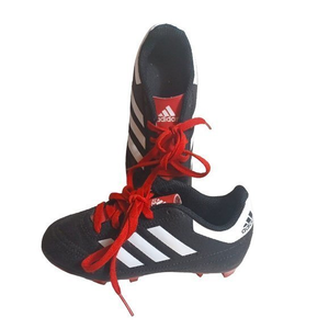 Kids/children's Adidas Classic Black And White Stripe With Red Accent Size 10.5k